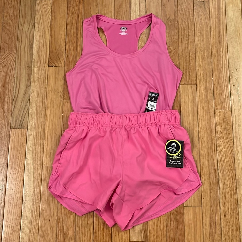 NWT Pink Athletic Works Shorts and Tank Set